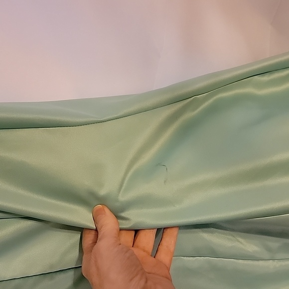 Vintage Jessica McClintock Gunne Sax Green Dress Gown 80s Petticoat Ruffle - Picture 14 of 16